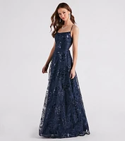 Helga Sequin Embroidered A-Line Ball Gown