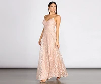 Veda Embroidered Elegance Ball Gown