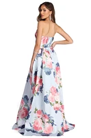 Adaline Strapless Floral Ball Gown