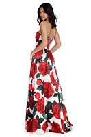 Alayah Floral Satin Ball Gown