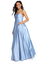 Cindy Embellished Satin Ball Gown