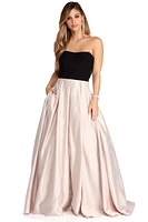 Marie Strapless Satin Ball Gown