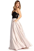 Marie Strapless Satin Ball Gown