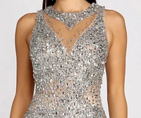 Sahar Open Back Beaded Mermaid Dress