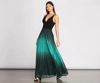 Mishka Pleated Ombre Formal Dress