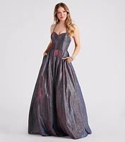 Robyn Metallic A-Line Ball Gown