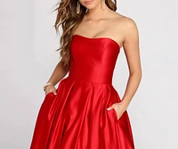 Dahlia Sweetheart Satin Ball Gown