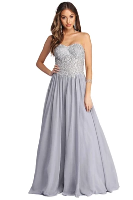 Payson Embroidered Chiffon Ball Gown