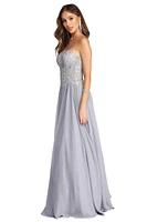 Payson Embroidered Chiffon Ball Gown