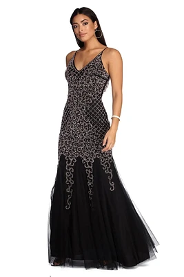 Colette Formal Beaded Sleeveless Dress