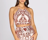 Alissa Formal Two Piece Sequin Dress