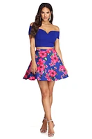 Liz Formal Floral Two Piece Dress