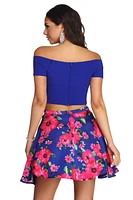 Liz Formal Floral Two Piece Dress