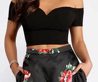 Jeanette Crepe Two Piece Floral Dress