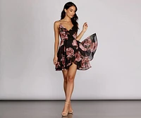 Enchanted Garden Surplice Skater Dress