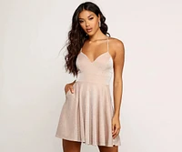 More Sparkle Skater Mini Dress