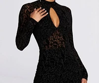 Fab Flocked Velvet Mini Dress