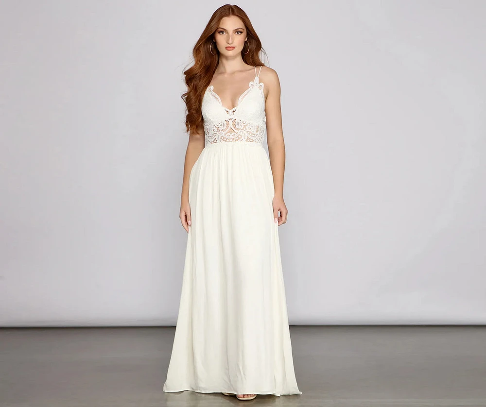 Swept Away Crochet Lace Maxi Dress