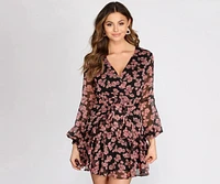 Flirty Floral Chiffon Skater Dress