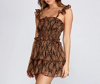 Charming Ruffles Floral Mini Dress