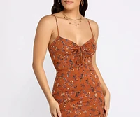 Dreamy Florals Tie Front Mini Dress