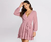 Radiating Ruffles Chiffon Dress