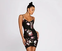 Tempted Foiled Floral Mini Dress