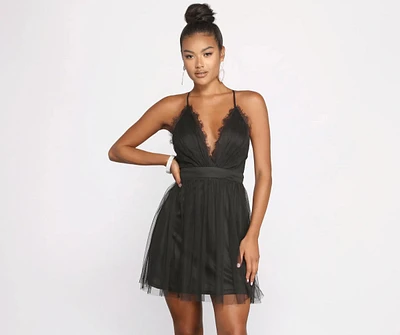 Lace Allure Mesh Skater Dress