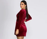 Wrapped Luxe Velvet Mini Dress