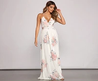 Forever Gorgeous Floral Chiffon Maxi Dress