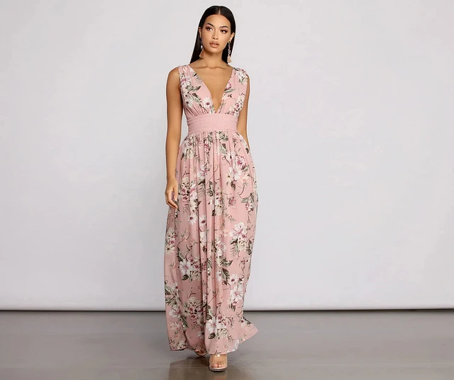 premier amour womens short sleeve floral maxi dress Plaza Las Amricas