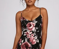 Stunning Florals Scuba and Lace Skater Dress