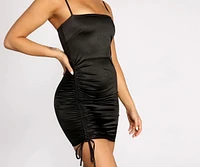 OK Bombshell Satin Mini Dress