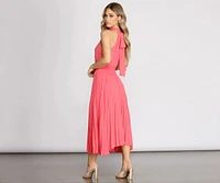 Garden Parties Pleated Midi Dress