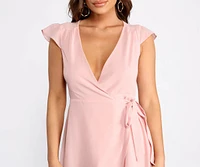 Sweet Thing Chiffon Wrap Mini Dress