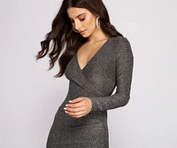 Glitter And Glam Long Sleeve Mini Dress