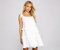 Bohemian Chic Ruffled A-Line Mini Dress