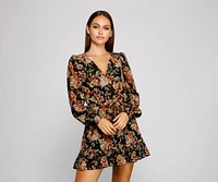 Ruffled Romance Floral Skater Dress