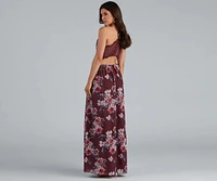 Floral Fantasy Open Back Maxi Dress