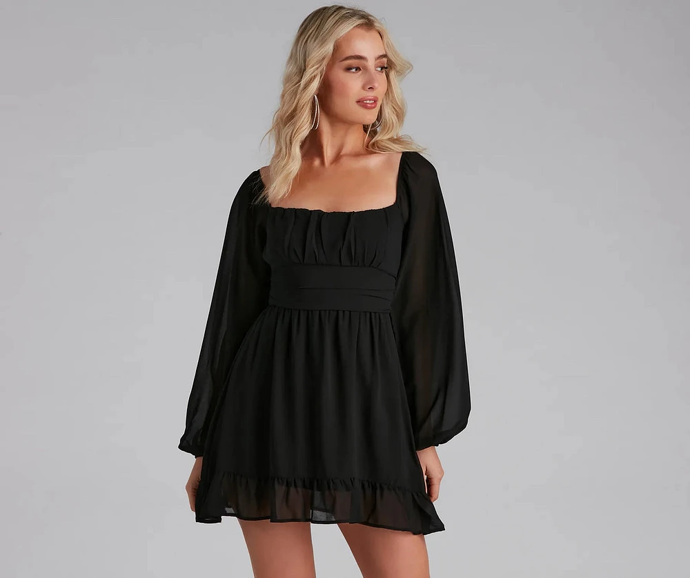 Go With The Flow Chiffon Skater Dress