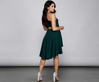 Go With The Flow High-Low Crepe Dress