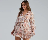 Southern Charm Floral Chiffon A-Line Dress