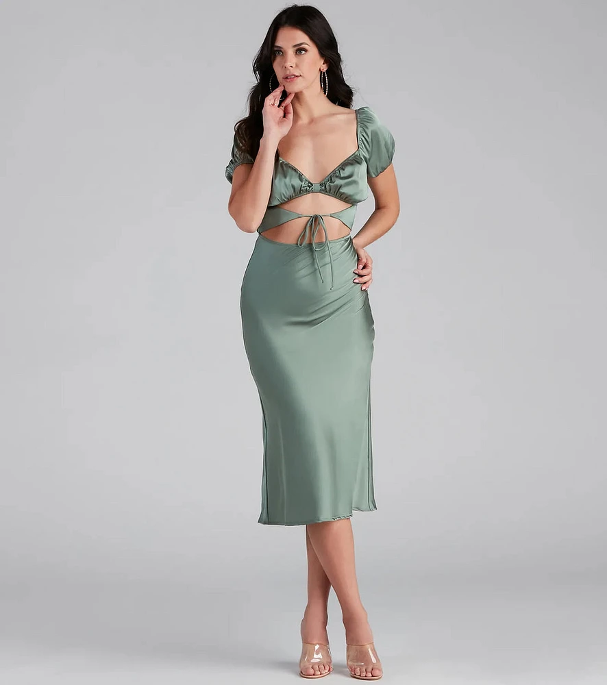 Elevated Beauty Satin Midi Dress