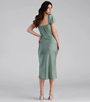 Elevated Beauty Satin Midi Dress