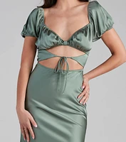 Elevated Beauty Satin Midi Dress