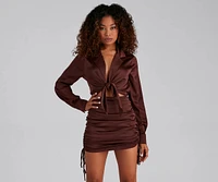 Endlessly Chic Satin Mini Dress