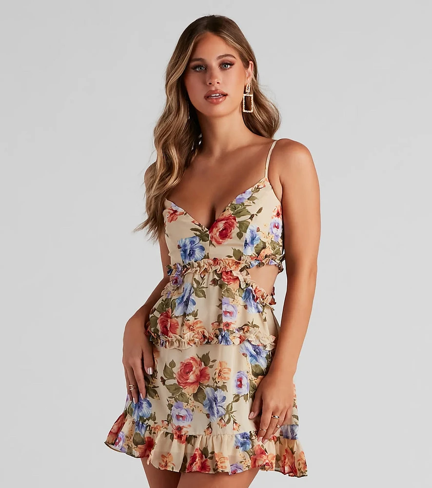 Sunday's Best Floral Cutout Dress