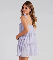 Sway With Me Chiffon Dot Tiered Dress