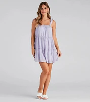 Sway With Me Chiffon Dot Tiered Dress