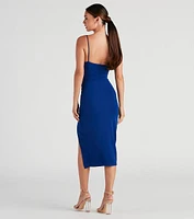 Shape Of You Crepe Cowl Midi Dress